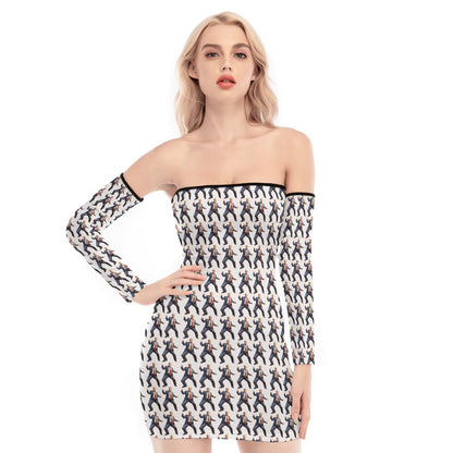 20 Donald Trump Designs, Women's Off-shoulder Back Lace-up Dress