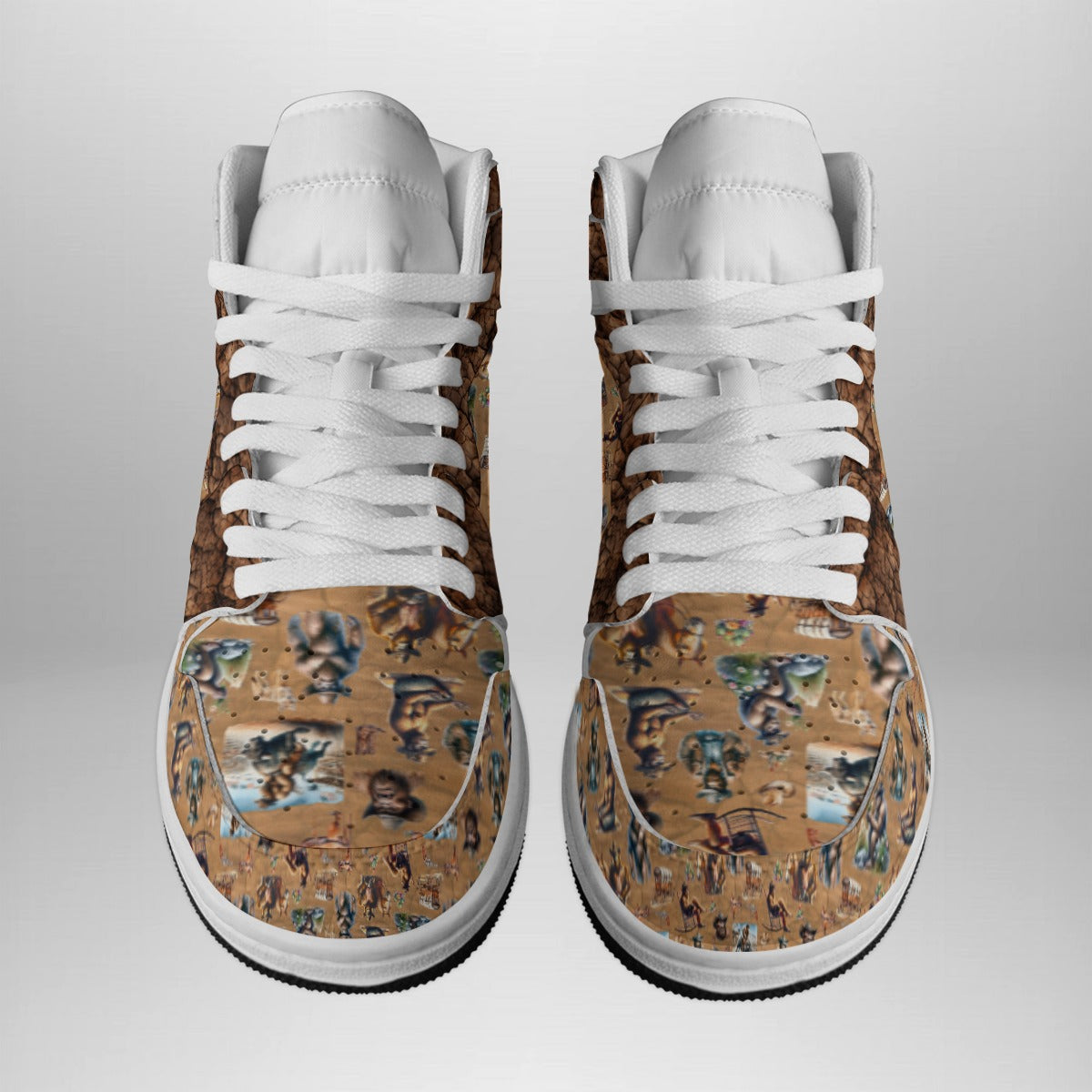 Cowboy Sasquatch, Bigfoot, Mens high top, lace-up, leather shoes
