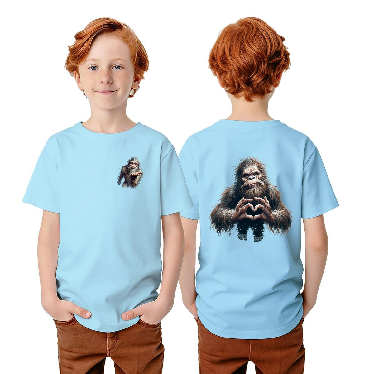 Bigfoot Sasquatch Designs, Kid’s Double Sided Gildan 5000B T Shirt