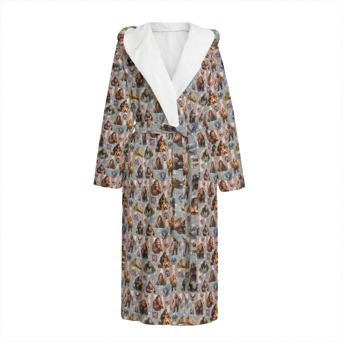 20 Sasquatch / Bigfoot Designs,  Flannel Hooded bathrobe