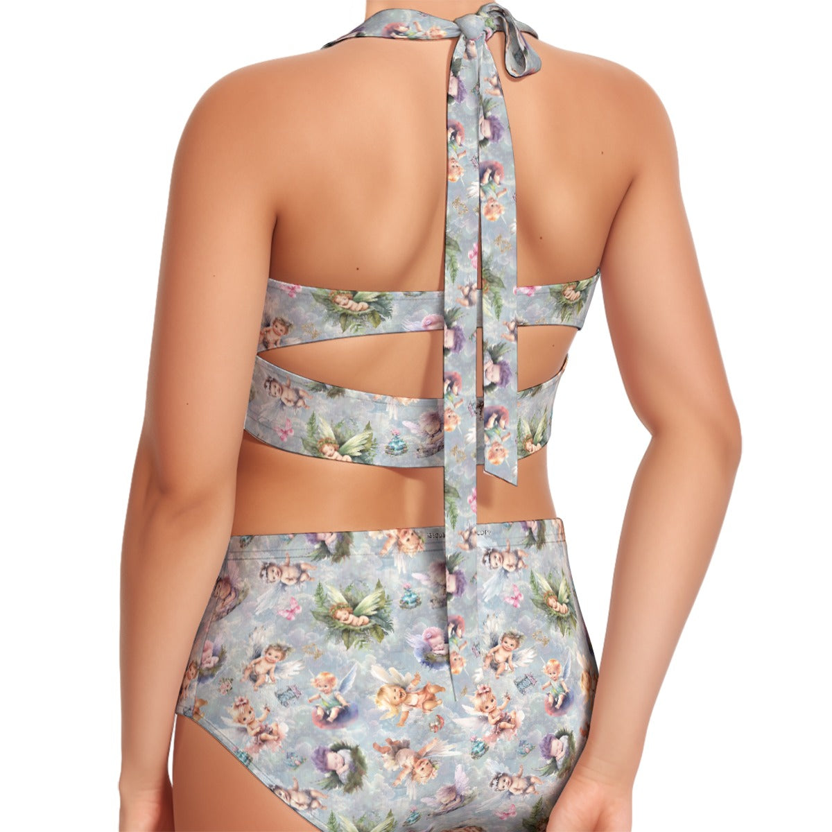6 Fairy Designs, Women’s Bikini Halter Swimsuit, Two Piece Set