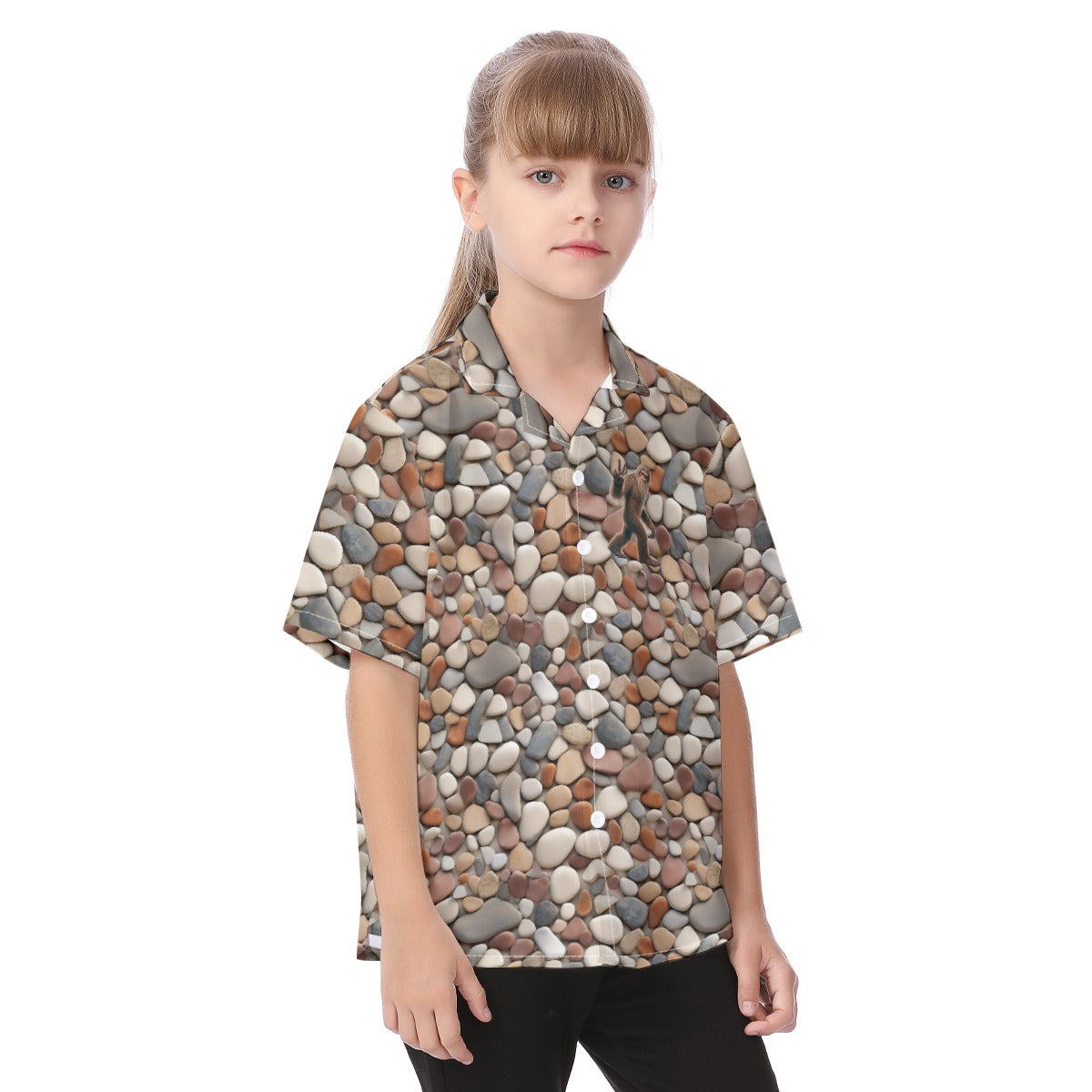 Bigfoot, Sasquatch Peace Sign, Kid's Hawaiian Vacation Shirt