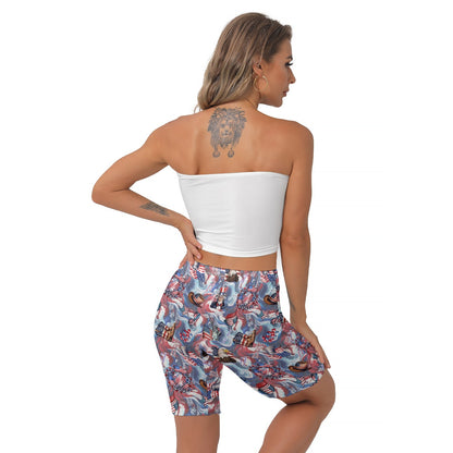 8 Patriotic Designs, Women’s Thigh High Shorts