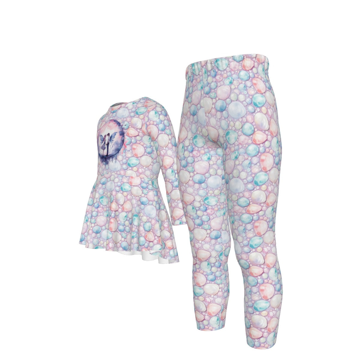 Moon Fairies, Girls 2 Piece Casual Suit, Outfit with Ruffle Shirt
