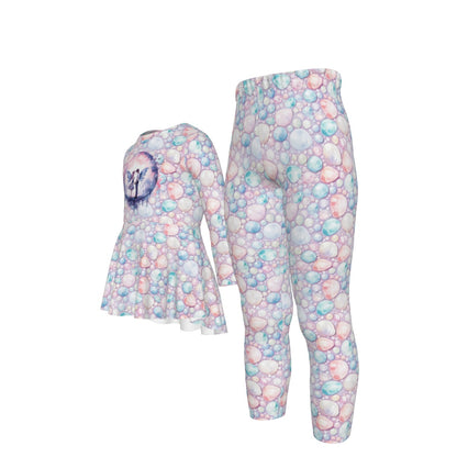 Moon Fairies, Girls 2 Piece Casual Suit, Outfit with Ruffle Shirt