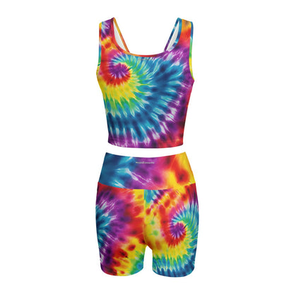 10 Tie Dye Designs, Women’s 2 Piece Yoga Short Set