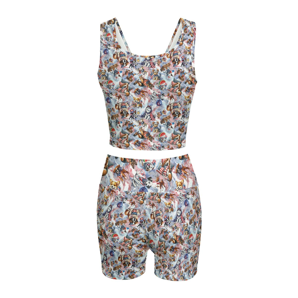 8 Patriotic Designs, Women’s 2 Piece Yoga Short Set