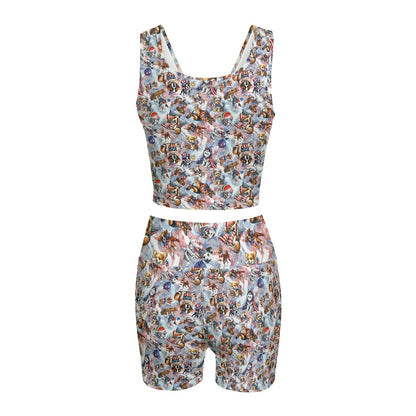 8 Patriotic Designs, Women’s 2 Piece Yoga Short Set