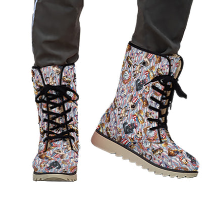 8 Patriot Designs, Women’s Plush Velvet Lined Boots