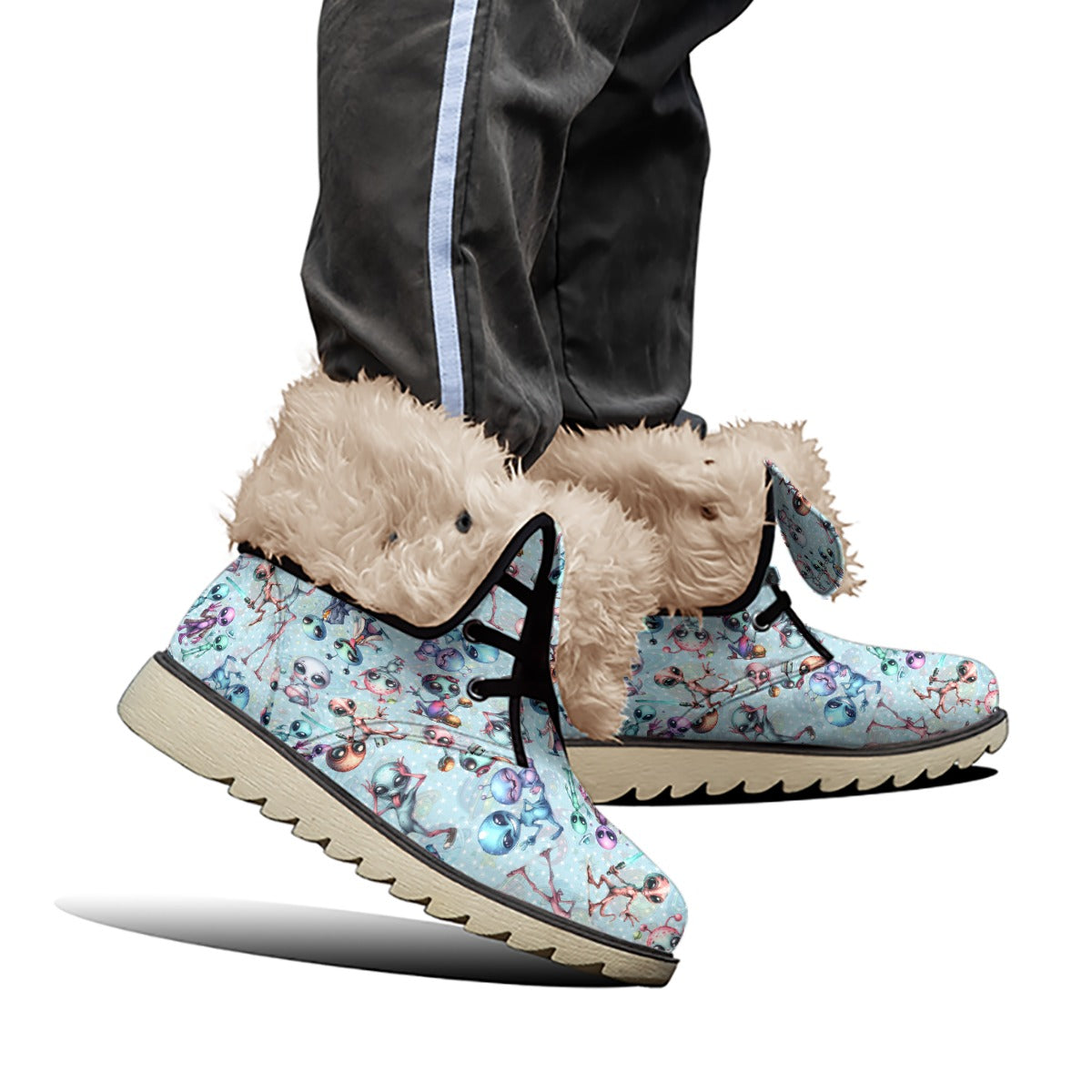 6 Alien Designs, Women’s Plush Velvet Lined Boots