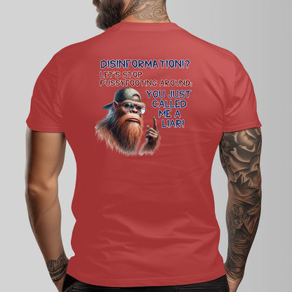 Bigfoot, Sasquatch "Disinformation" Cotton Short Sleeve Double Sided T-shirt