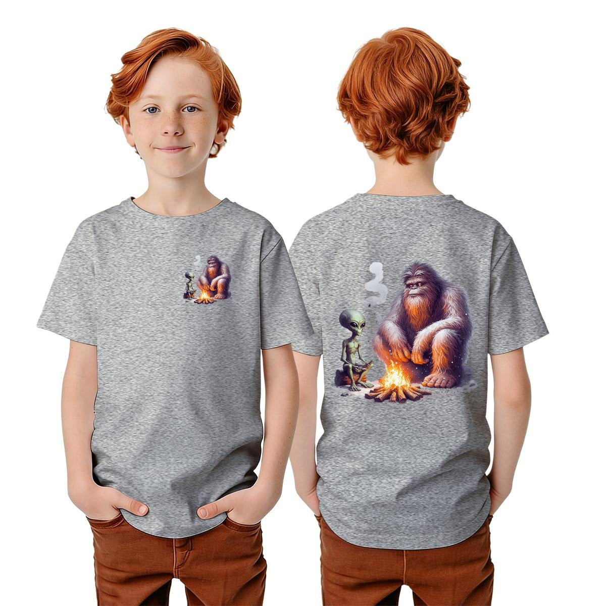 Bigfoot Sasquatch Designs, Kid’s Double Sided Gildan 5000B T Shirt