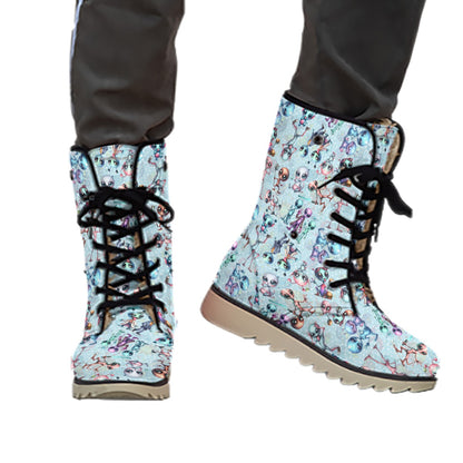 6 Alien Designs, Women’s Plush Velvet Lined Boots