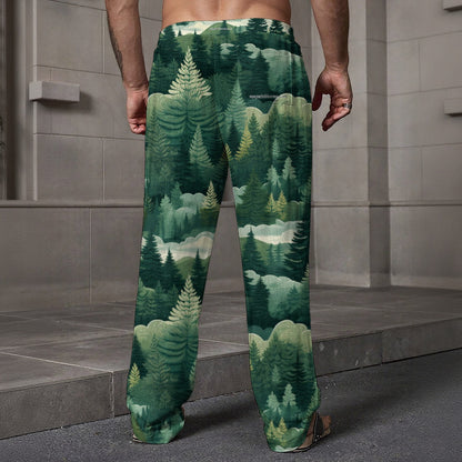 Bigfoot / Sasquatch Campfire, Men’s Loose Casual Pants W/ Pocket