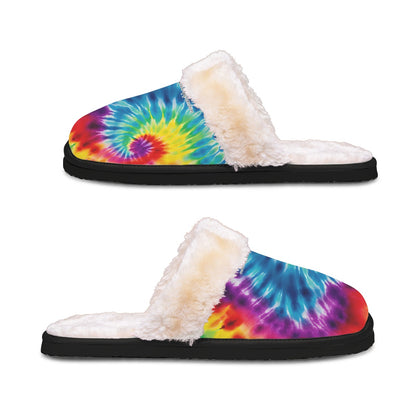 18 Tie Dye, Men’s Plush, Fuzzy Slippers