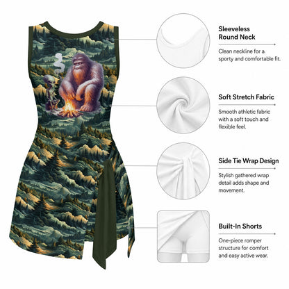 Girls Sports Romper Bigfoot and Alien