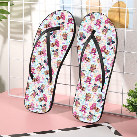 16 Donald Trump Designs, Women’s Flip Flops – Personalize with Your Name