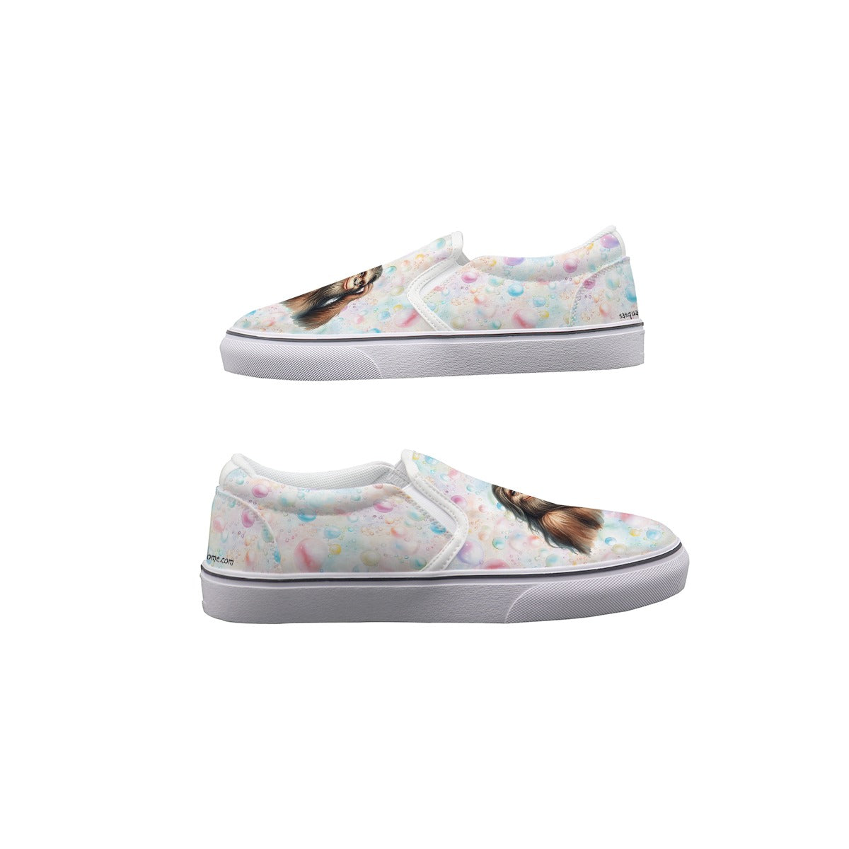 Shesquatch on Bubbles, Women's Slip On Sneakers, Sasquatch, Bigfoot