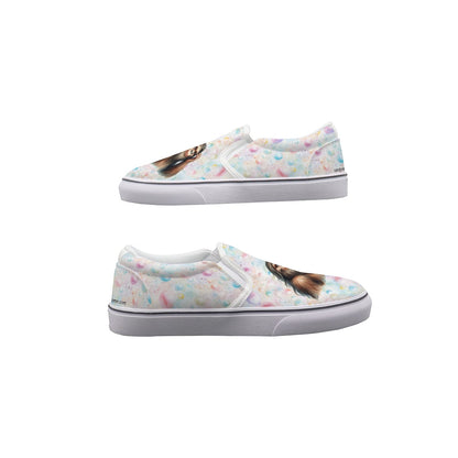 Shesquatch on Bubbles, Women's Slip On Sneakers, Sasquatch, Bigfoot