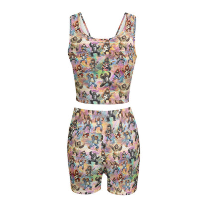 10 Bigfoot / Sasquatch Designs, Women’s 2 Piece Yoga Short Set