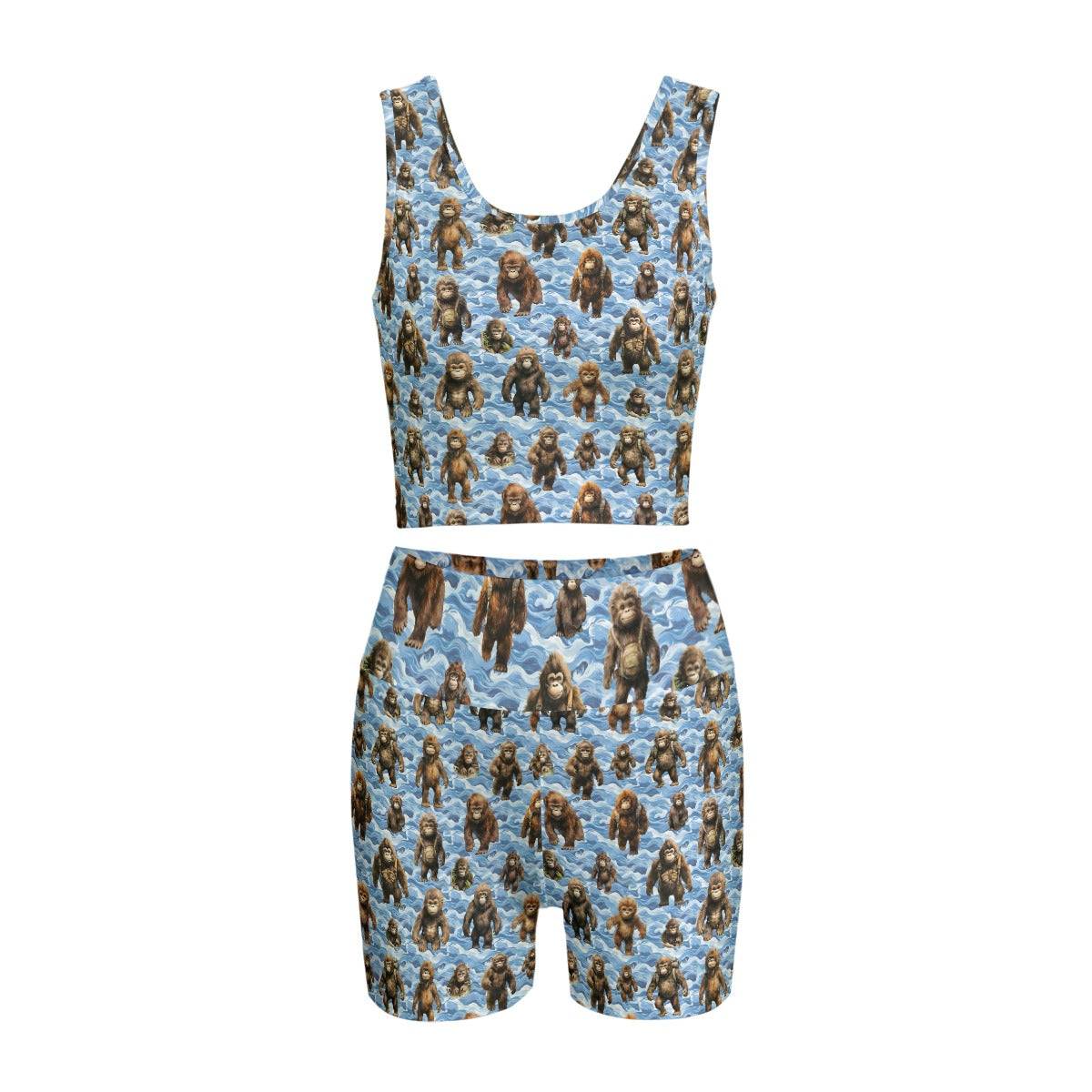 10 Bigfoot / Sasquatch Designs, Women’s 2 Piece Yoga Short Set