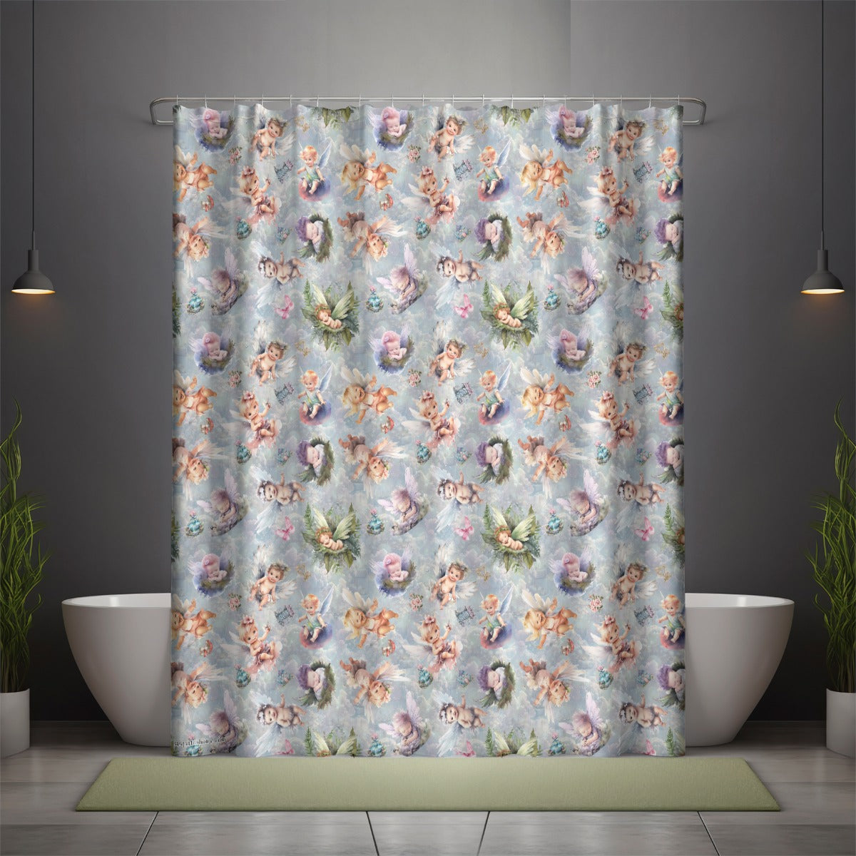 6 Fairy Designs, Polyester Shower Curtain in 4 sizes