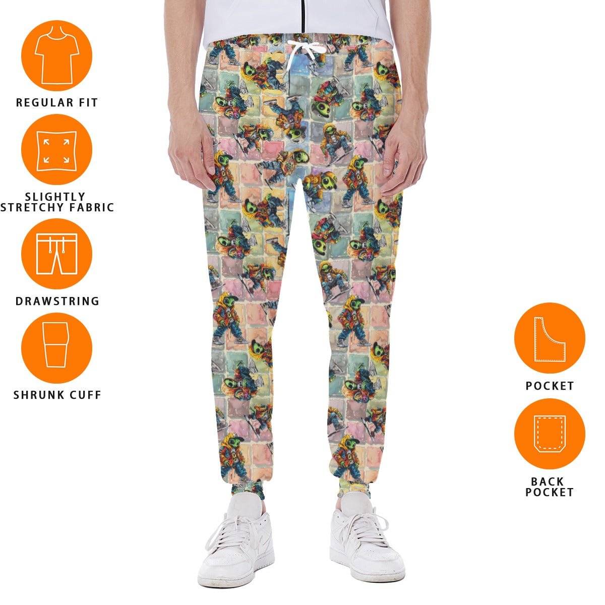 10 Bigfoot / Sasquatch Designs, Men’s Sweatpants w/ Back Pocket