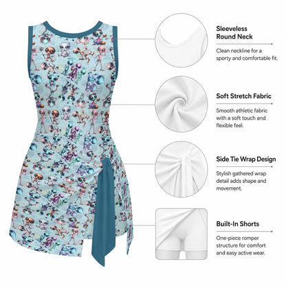 Girls Sports Romper 6 Alien Designs