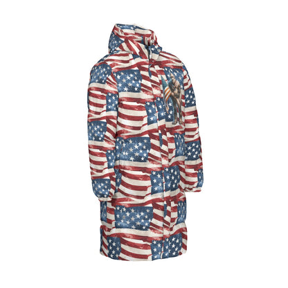 Bigfoot / Sasquatch Patriot, Long Down Jacket / Coat