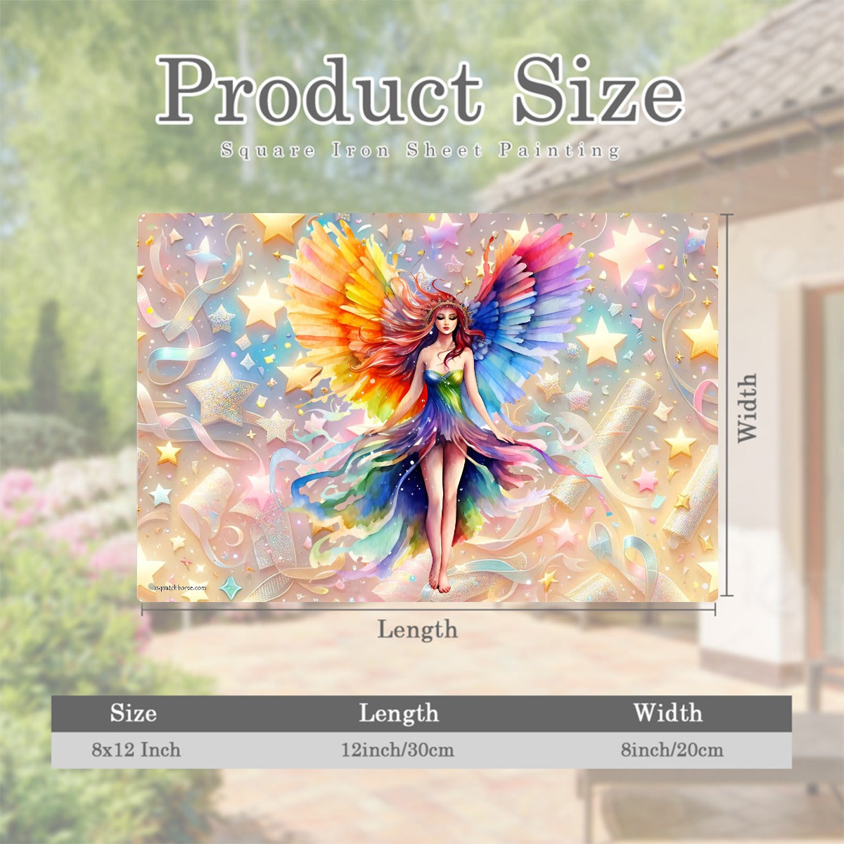 Rainbow Fairy, 8”x12” Metal Hanging Painting / Poster – Made in USA