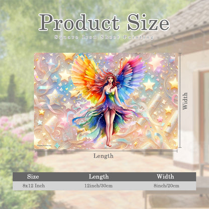 Rainbow Fairy, 8”x12” Metal Hanging Painting / Poster – Made in USA