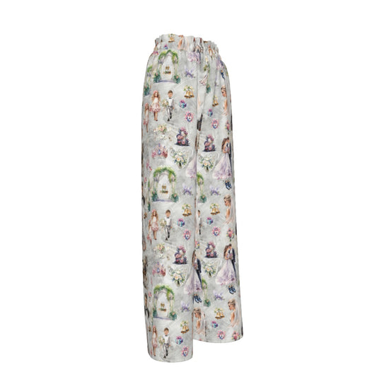 20 Misc Designs, Women’s Faux Silk Wide-Leg Pants
