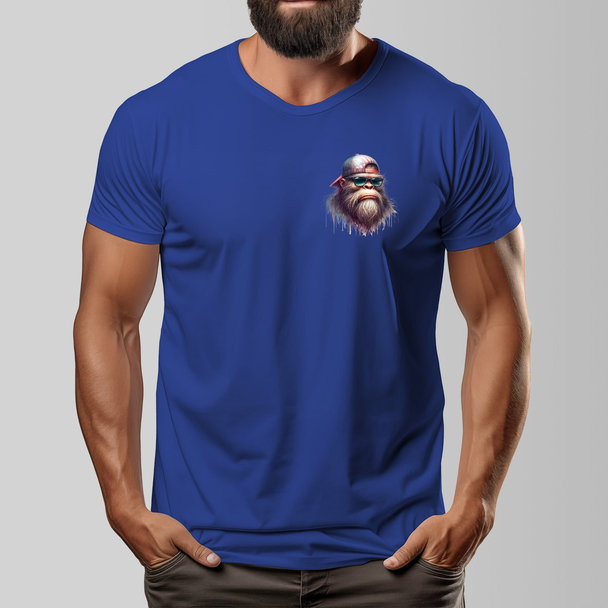 Bigfoot, Sasquatch "There's One In Every Family" Cotton Short Sleeve Double Sided T-shirt