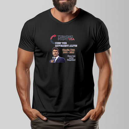 Charlie Kirk, Memorial T Shirt, Turning Point Tribute