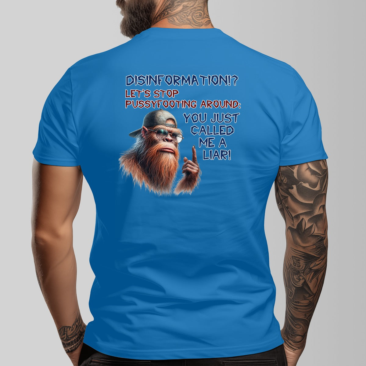 Bigfoot, Sasquatch "Disinformation" Cotton Short Sleeve Double Sided T-shirt