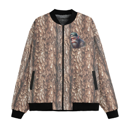 2 Sided "I'm not insulting you.."  Sasquatch, Bigfoot, Polyester Fleece Bomber Jacket / Zipper Closure