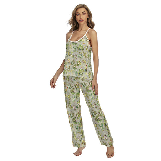10 Animal Designs, Women's Cami Pajamas Set, Dogs, Cats, Turtles, Horses