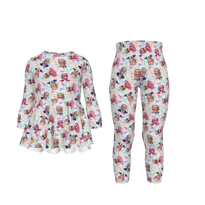 20 Donald Trump Designs, Girls 2 Piece Casual Suit, Outfit with Ruffle Shirt