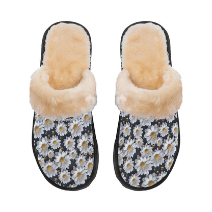 10 Beautiful Flower Designs, Women’s Plush, Fluffy Slippers
