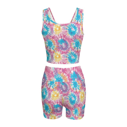 9 Tie Dye Designs, Women’s 2 Piece Yoga Short Set