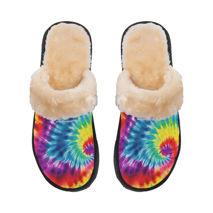 18 Tie Dye, Men’s Plush, Fuzzy Slippers