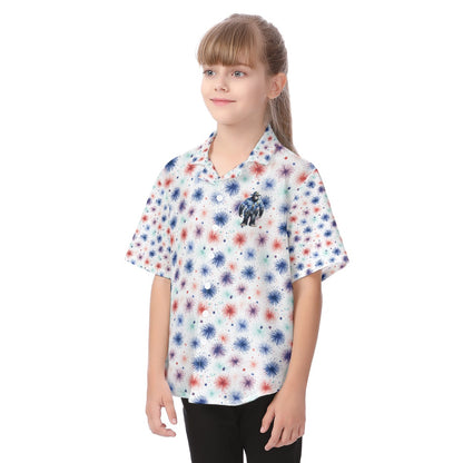 "Bigfoot Always Backs The Blue",  Kid's Hawaiian Vacation Shirt
