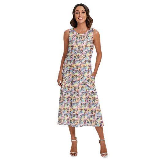 10 Bigfoot / Sasquatch Designs, Women’s Sleeveless Dress With Diagonal Pockets