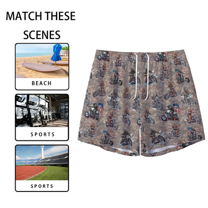10 Bigfoot / Sasquatch Designs, Men’s Sports, Pocketed Shorts