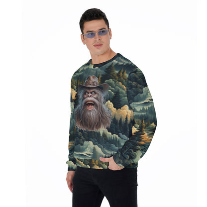Bigfoot / Sasquatch in Woods, Men’s Polyester Thickened Sweater