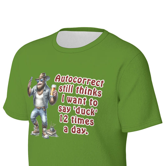 Bigfoot / Sasquatch "My autocorrect.", Unisex Short Sleeve O-Neck Cotton T Shirt