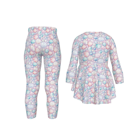 Rainbow Fairy, Girls 2 Piece Casual Suit, Outfit with Ruffle Shirt