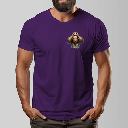 Bigfoot, Sasquatch "What The F_ck" Cotton O-neck Short Sleeve T-shirt - 2 sided