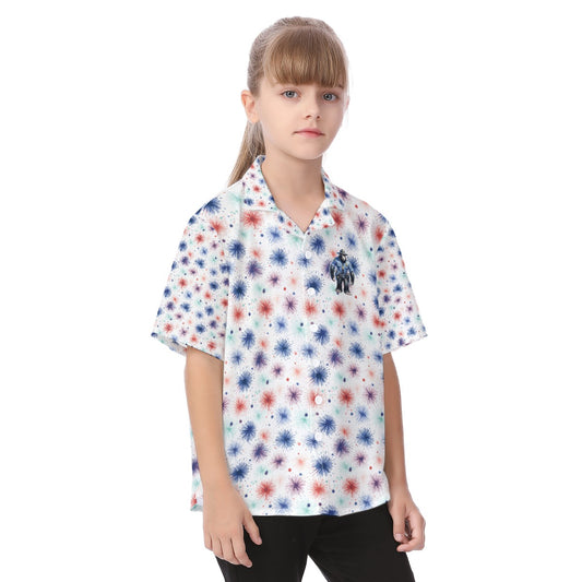 "Bigfoot Always Backs The Blue",  Kid's Hawaiian Vacation Shirt