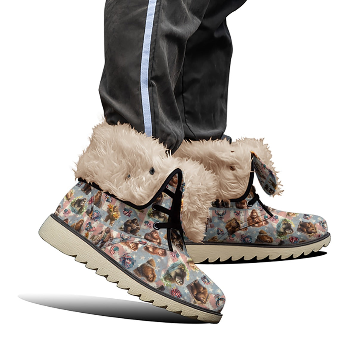 20 Bigfoot Sasquatch, Women’s Plush Velvet Lined Boots